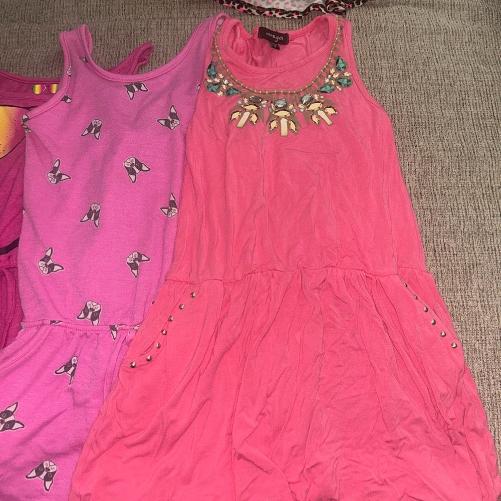 Lot of girl short sleeve dresses/rompers and one skort for girls size 4/5 - Picture 8 of 16